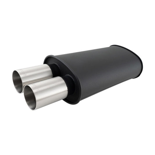 Streetpower Flat Black Oval Muffler 3in Inlet
