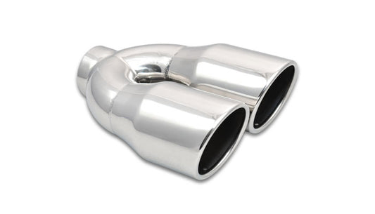 Dual 3.5in Round Stainless Steel Tips